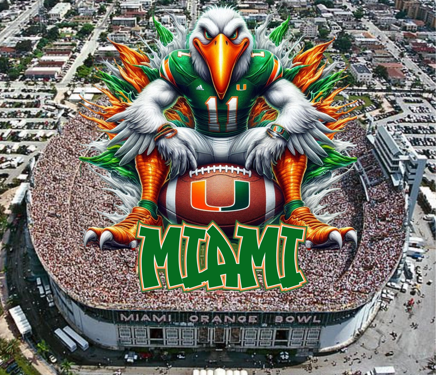 M. Hurricane Football Fan 20 Oz. Tumbler