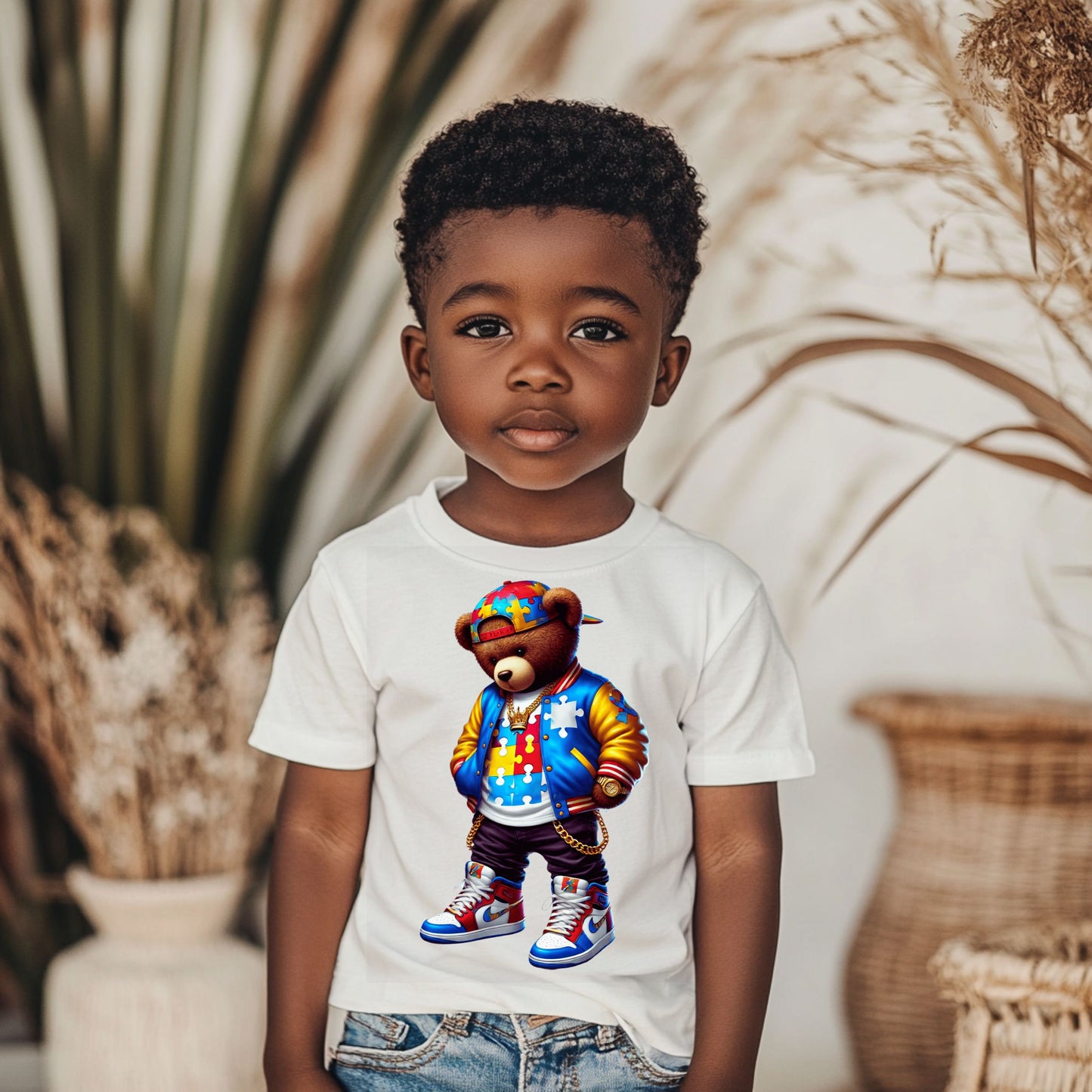 Kids Autism Puzzle Bear Shirt