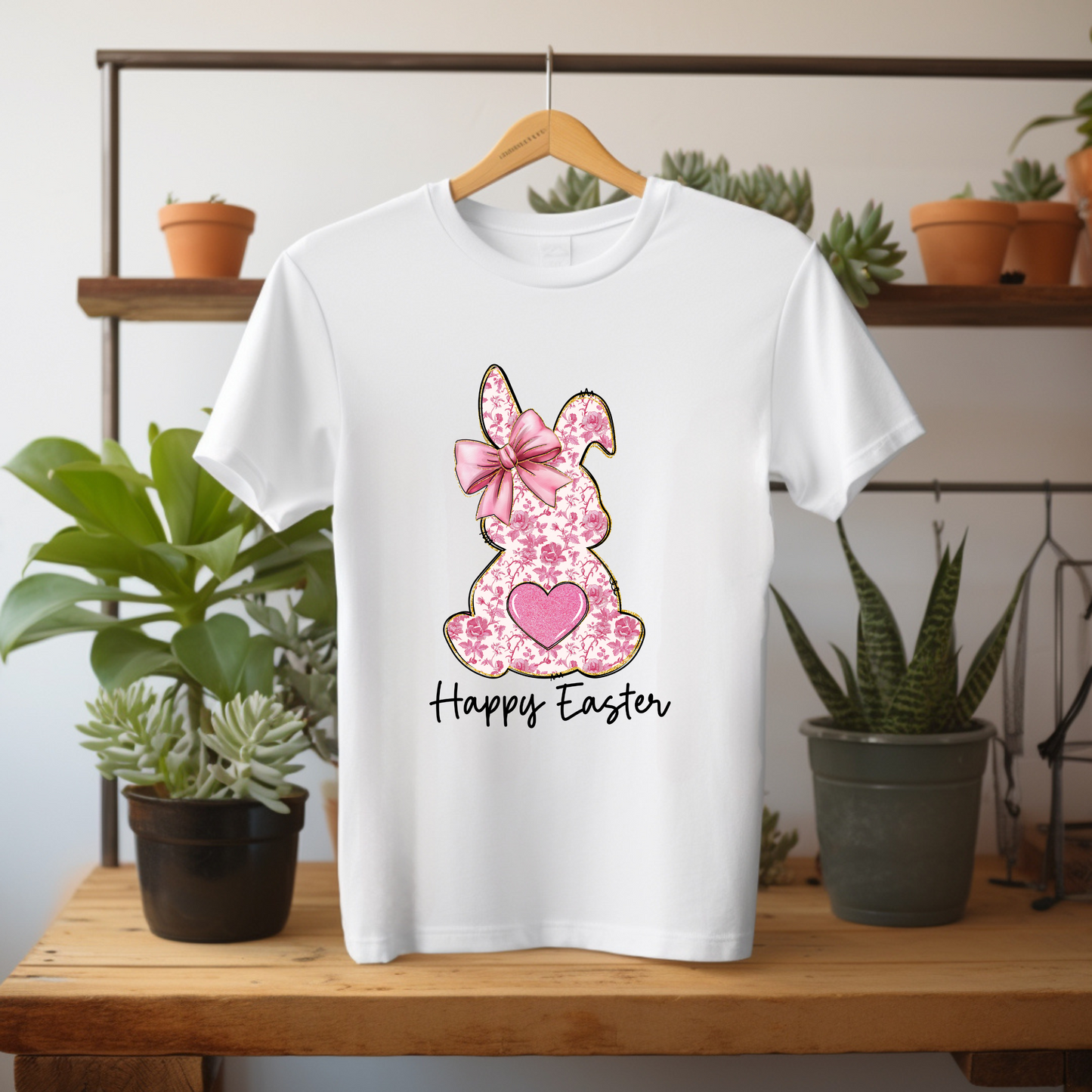 Pink Floral Chinoiserie Bunny Shirt