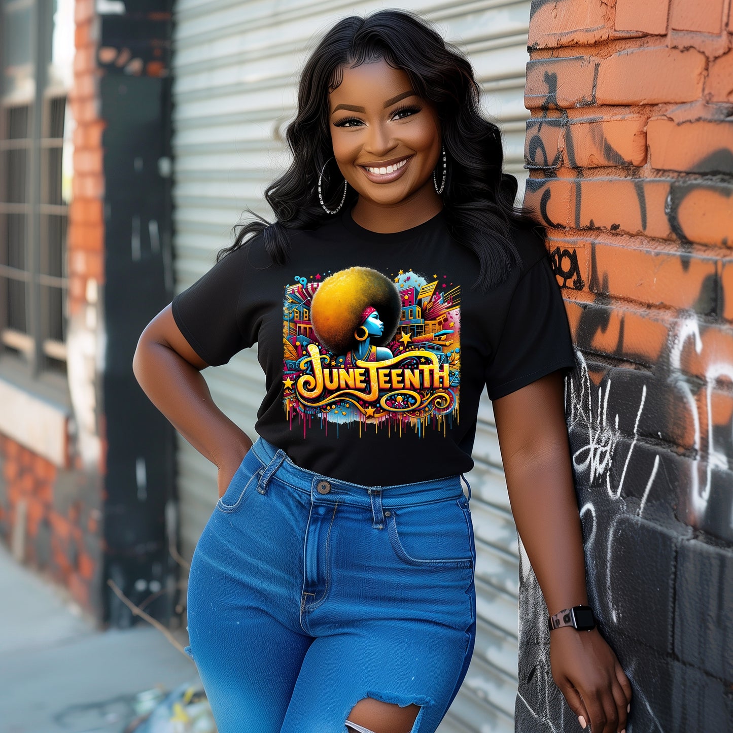 Juneteenth Afro Girl Tshirt