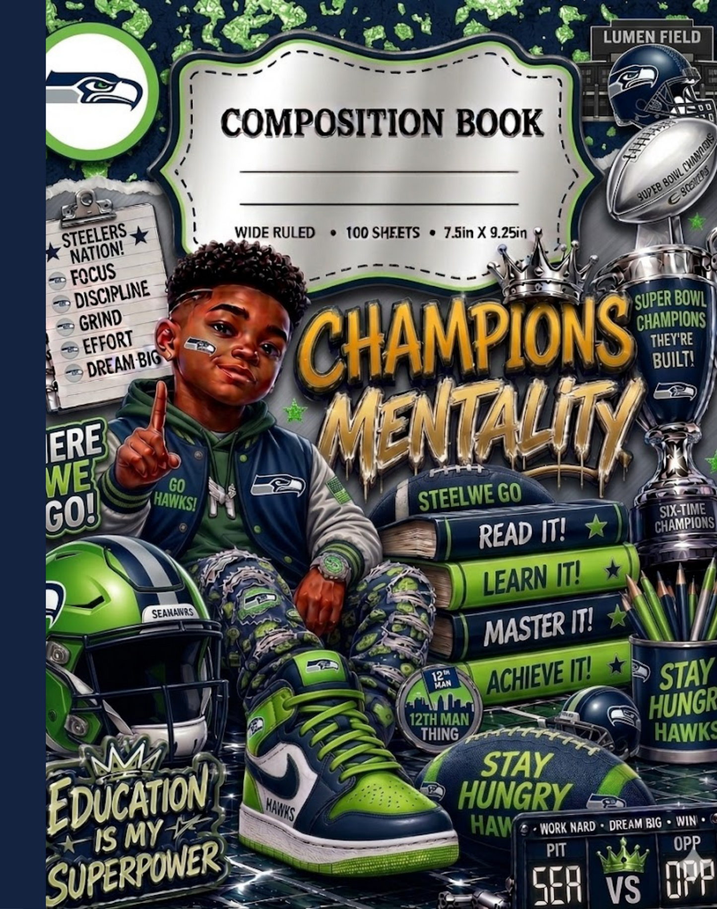Football Inspired Composition Book