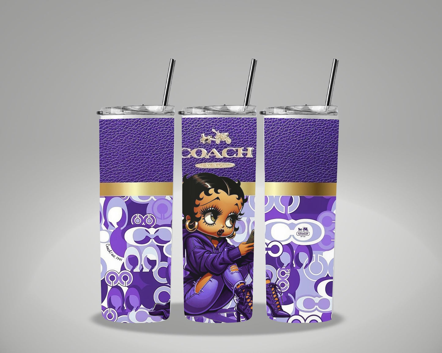 Purple Designer Boop 20 Oz. Tumbler