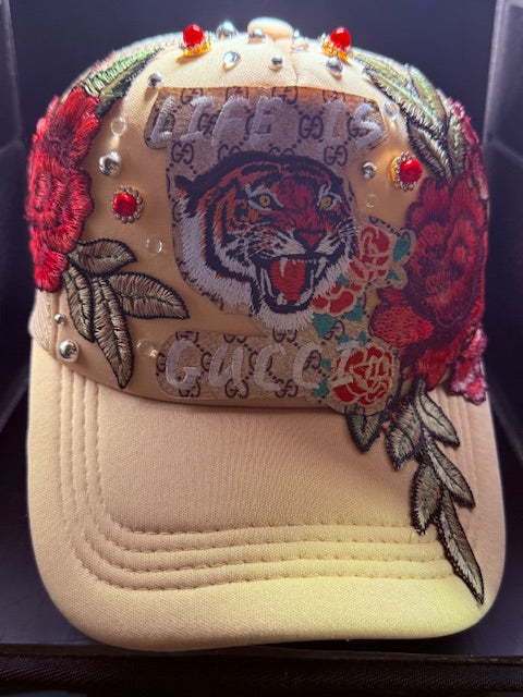 Designer Inspired Tiger Rose Trucker Hat