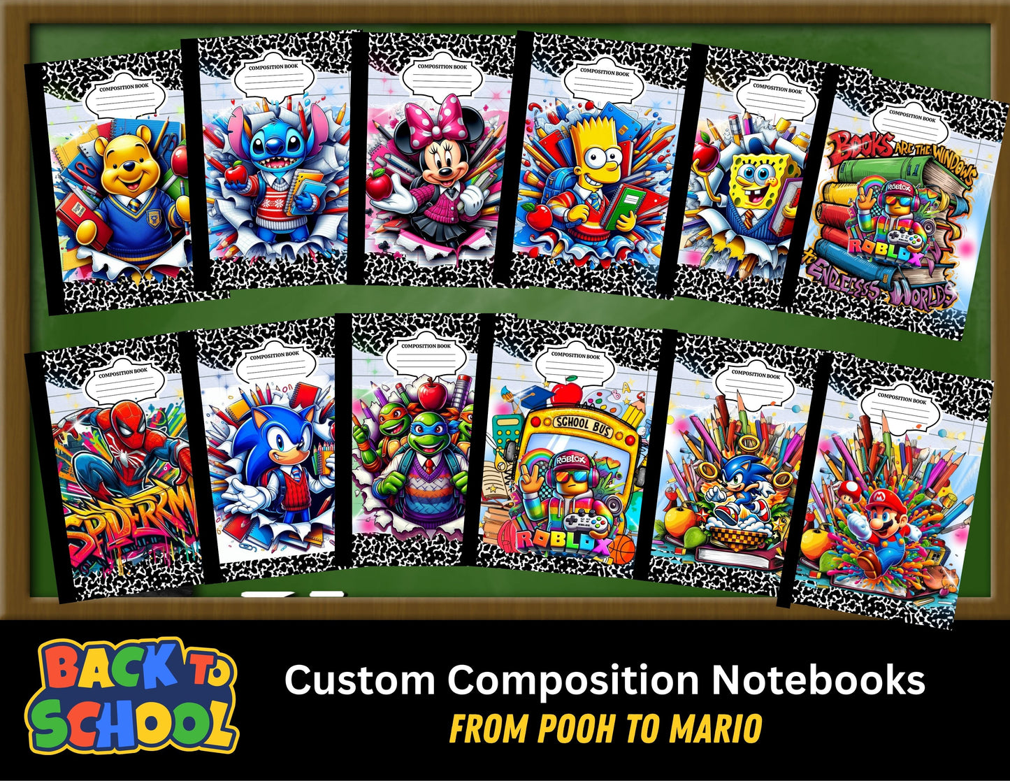 Toon Inspired Composition Books
