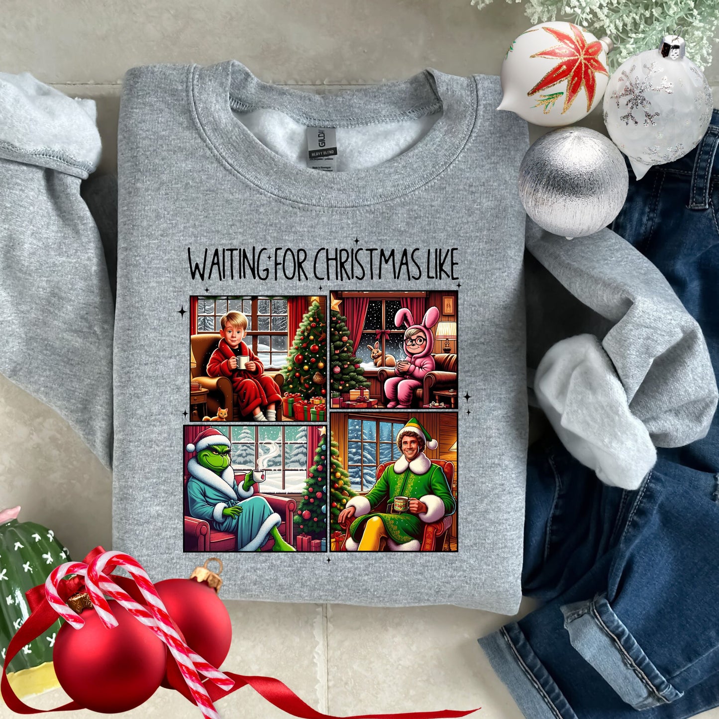 Waiting on Christmas Holiday Character Shirt