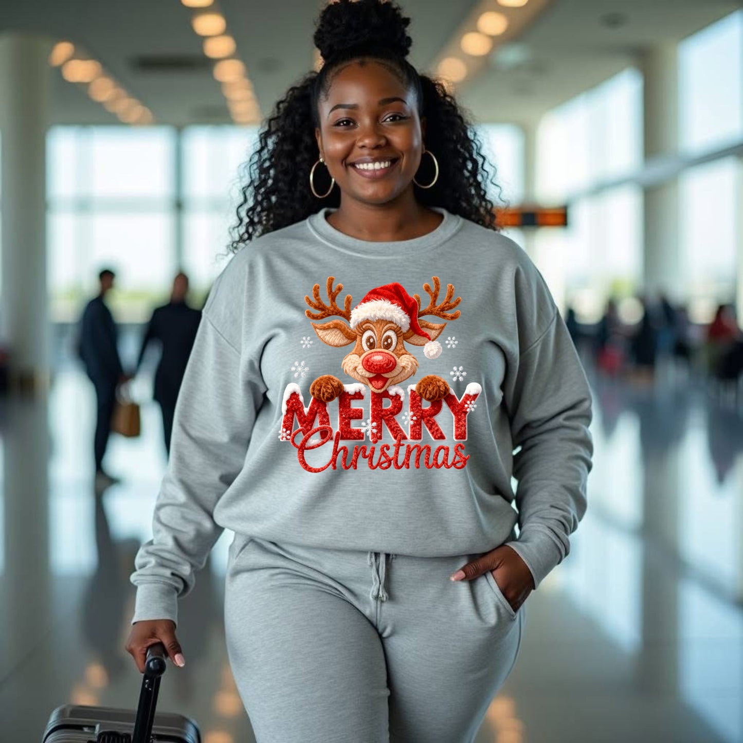 Merry Reindeer Christmas Faux Yard Shirt