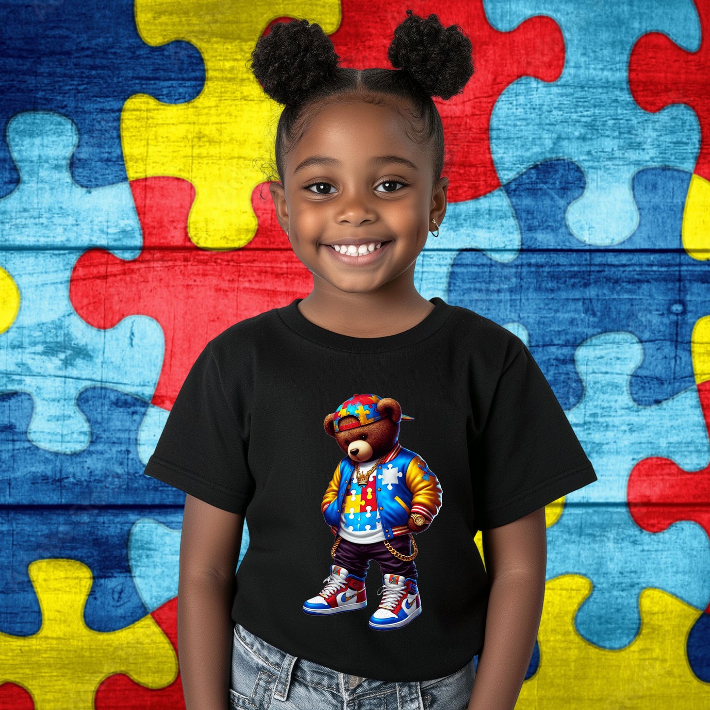 Kids Autism Puzzle Bear Shirt