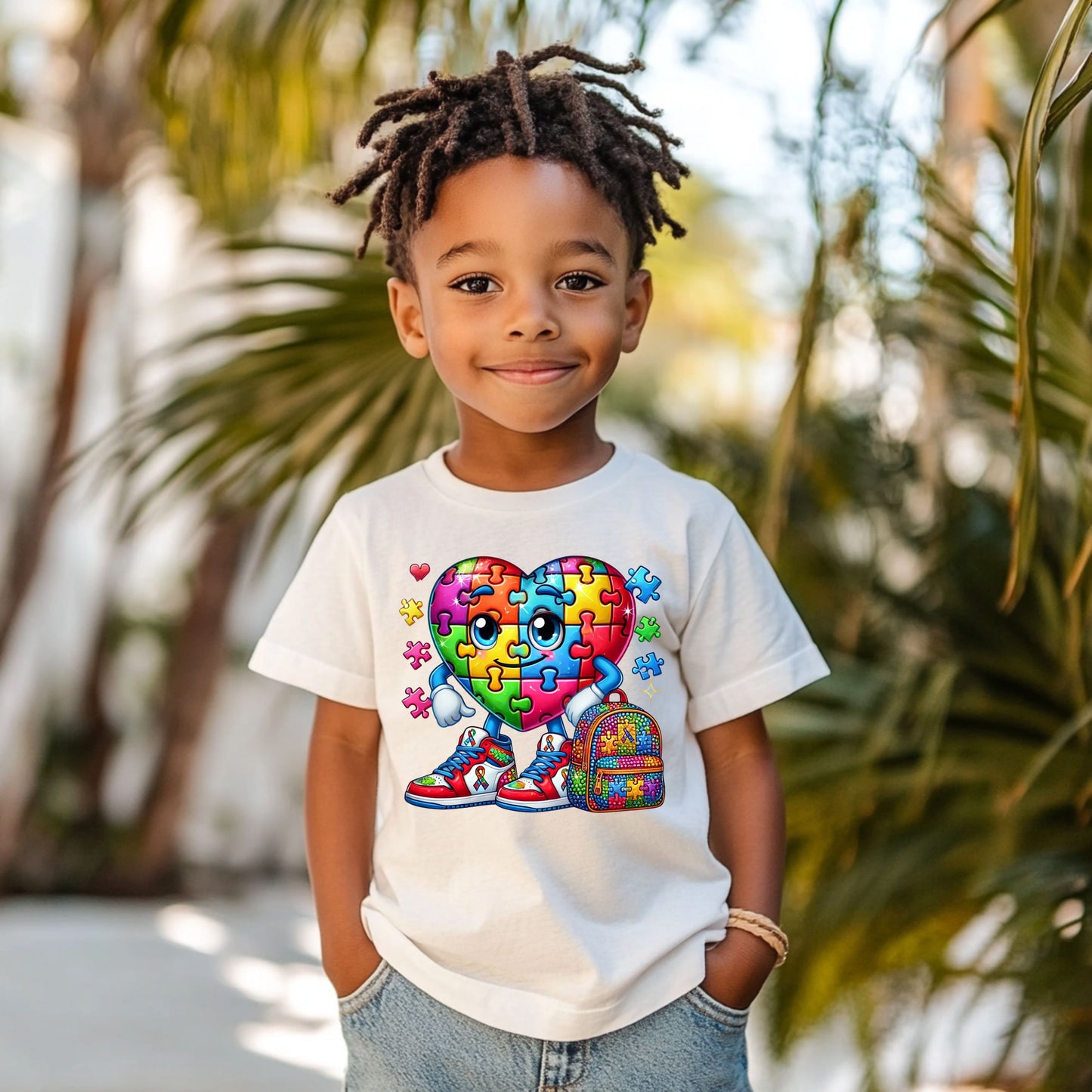 Autism Awareness Heart Puzzle Kids Shirt