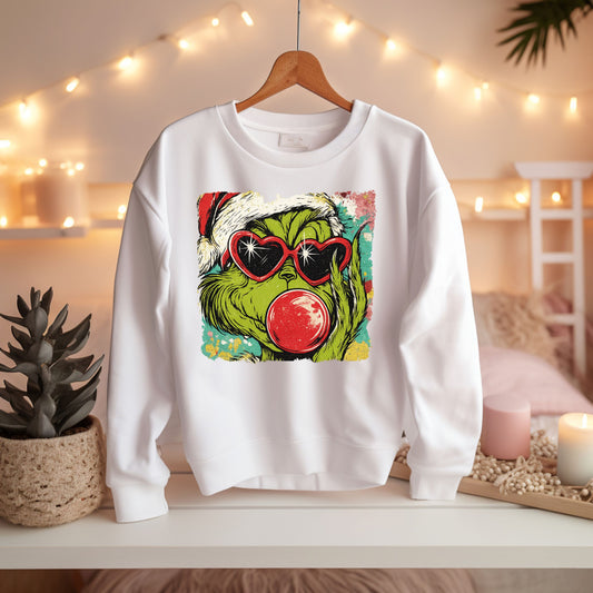 Mean Green Festive Bubble Gum Character Shirt
