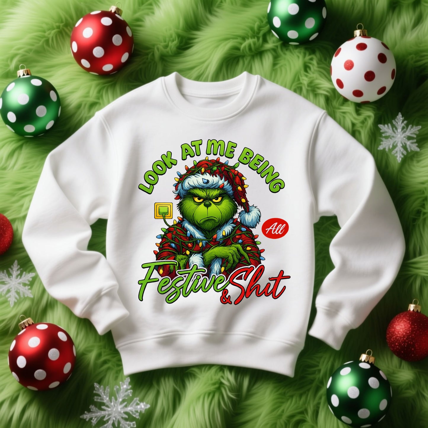 Festive Green Mean Guy Holiday Shirt