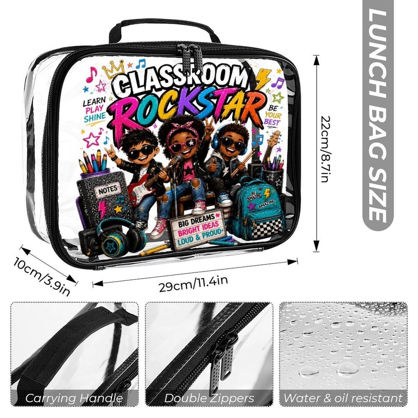 Classroom Rockstar Clear Set 3-Piece Backpack Set