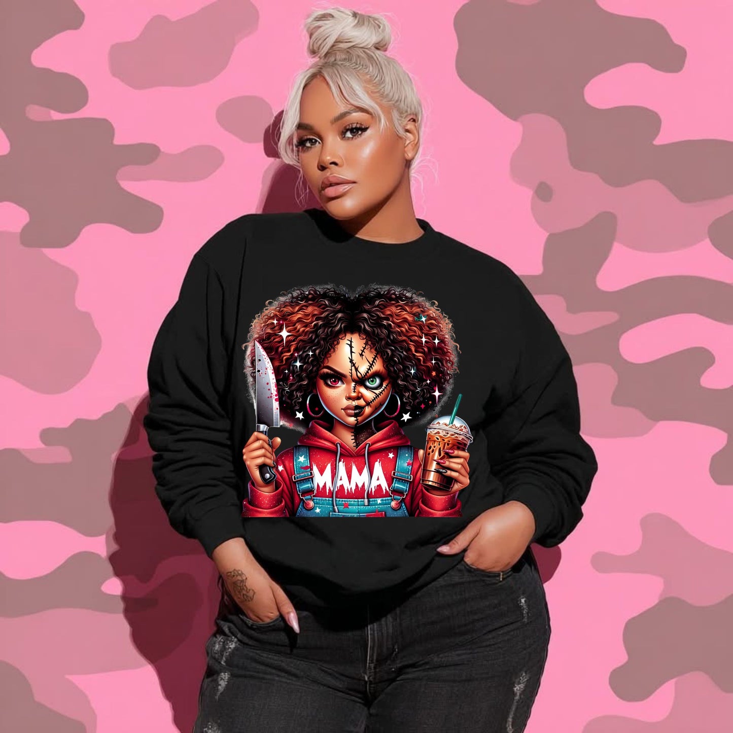 Horror Mama Shirt-African American