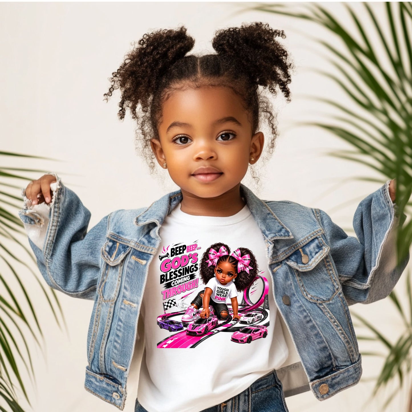 God's Blessing Race Girl Kids Tshirt