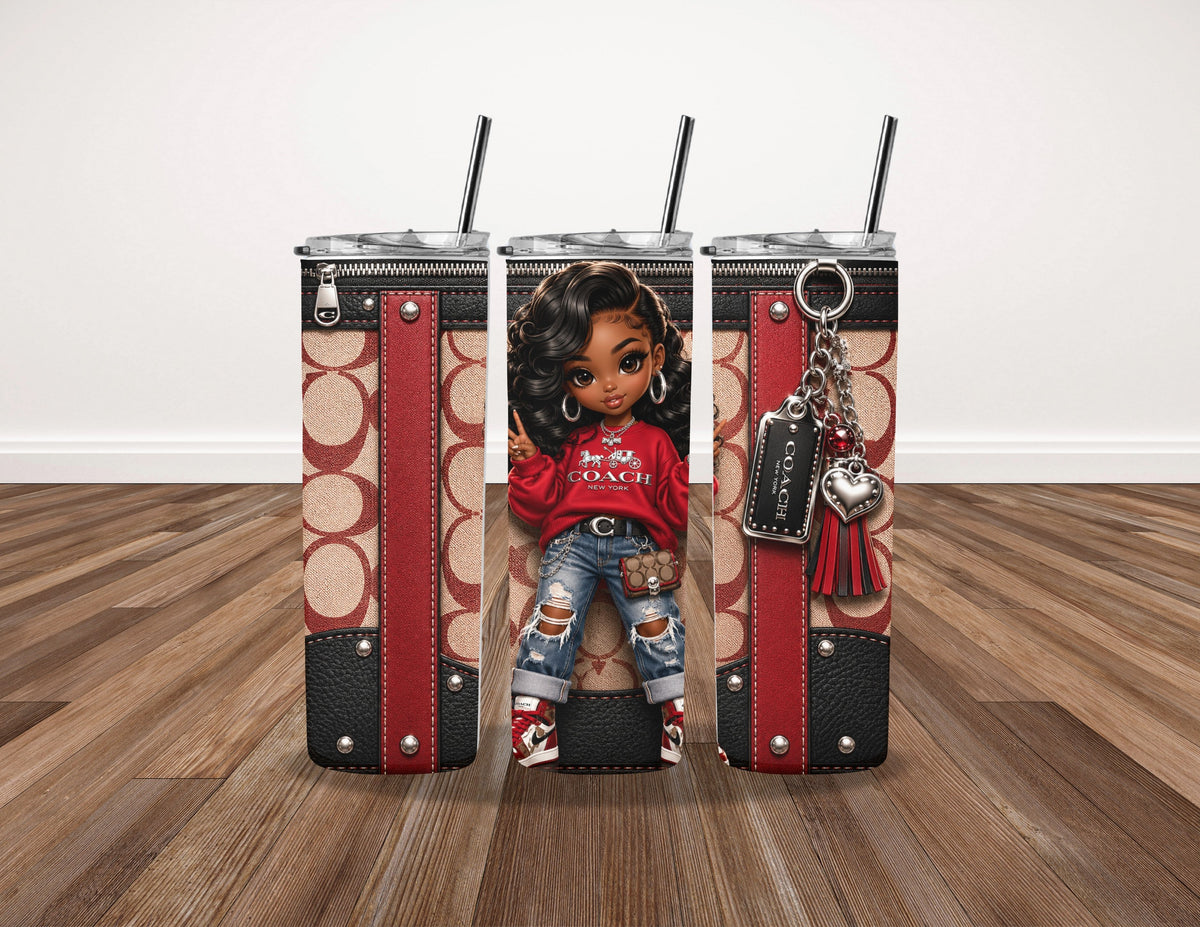 Coach Inspired Fashion Doll 20 Oz. Tumbler