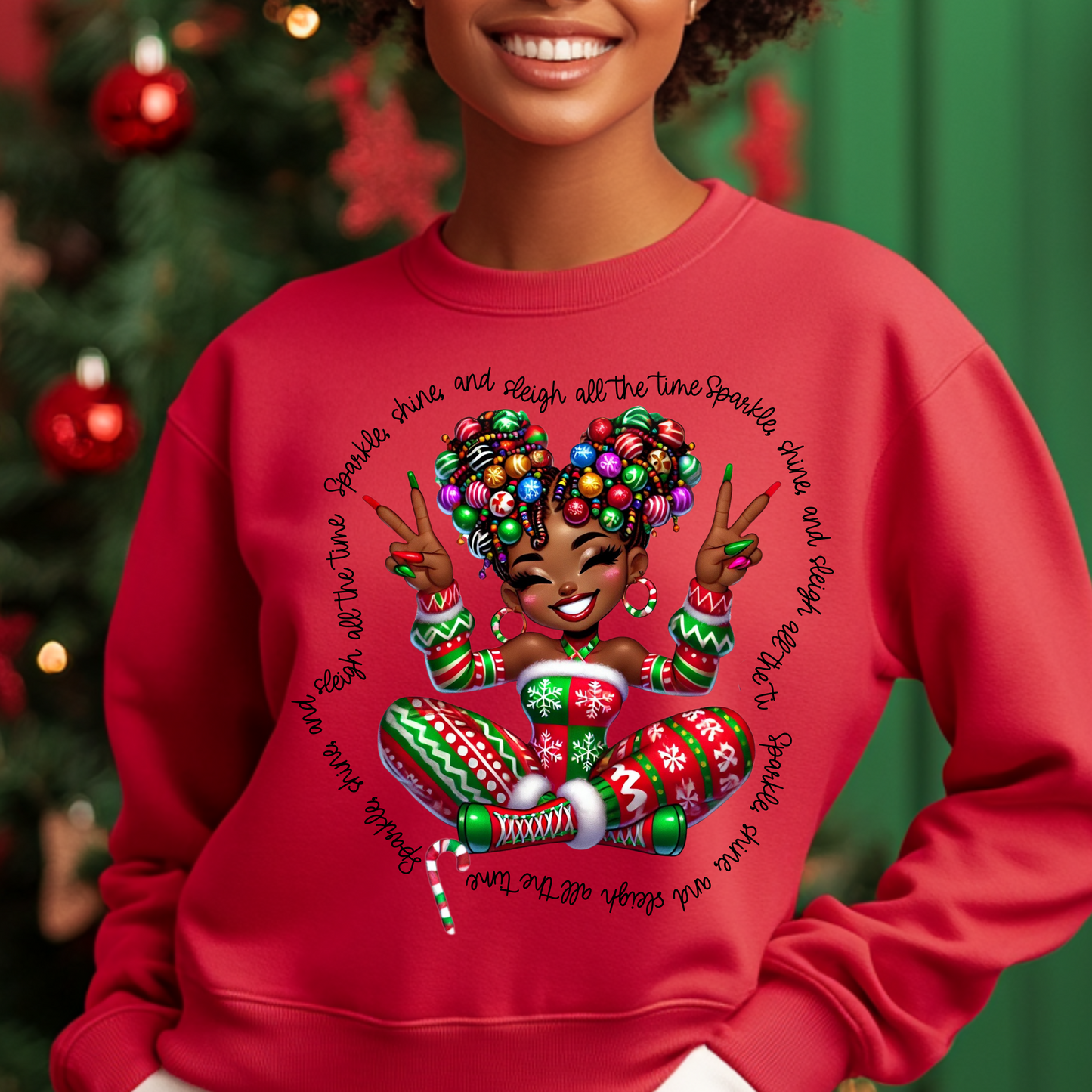 Sparkle Sleigh Holiday Girl Shirt