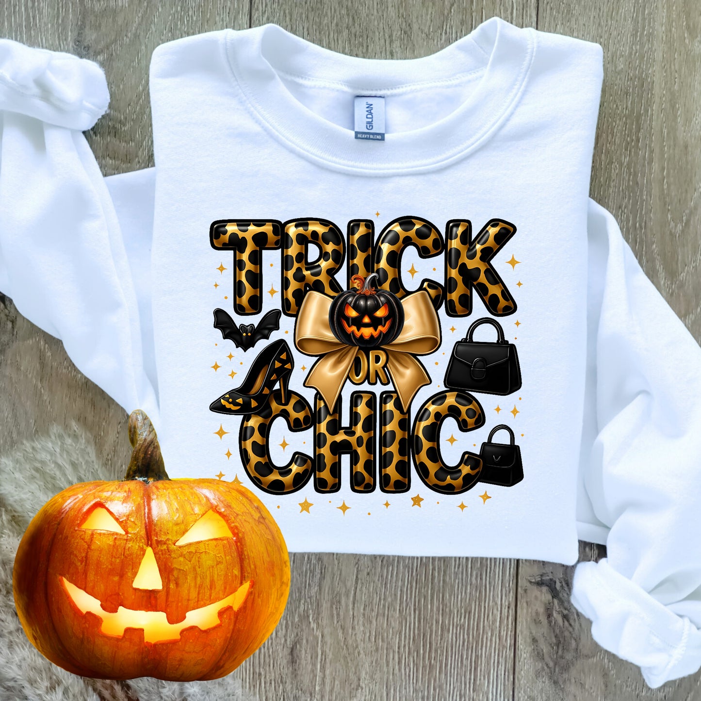 Trick or Chic Pumpkin Crew Sweatshirt
