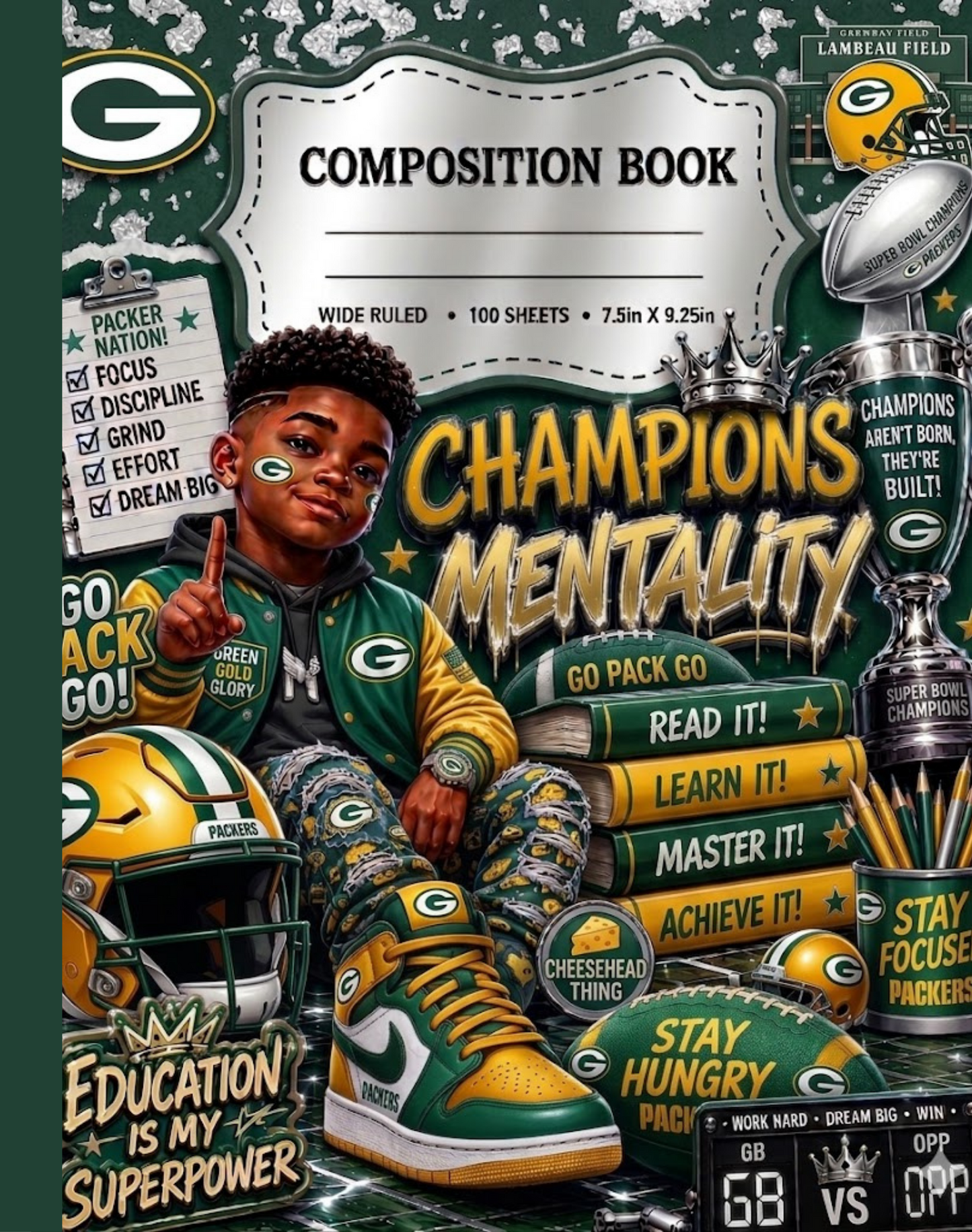 Football Inspired Composition Book