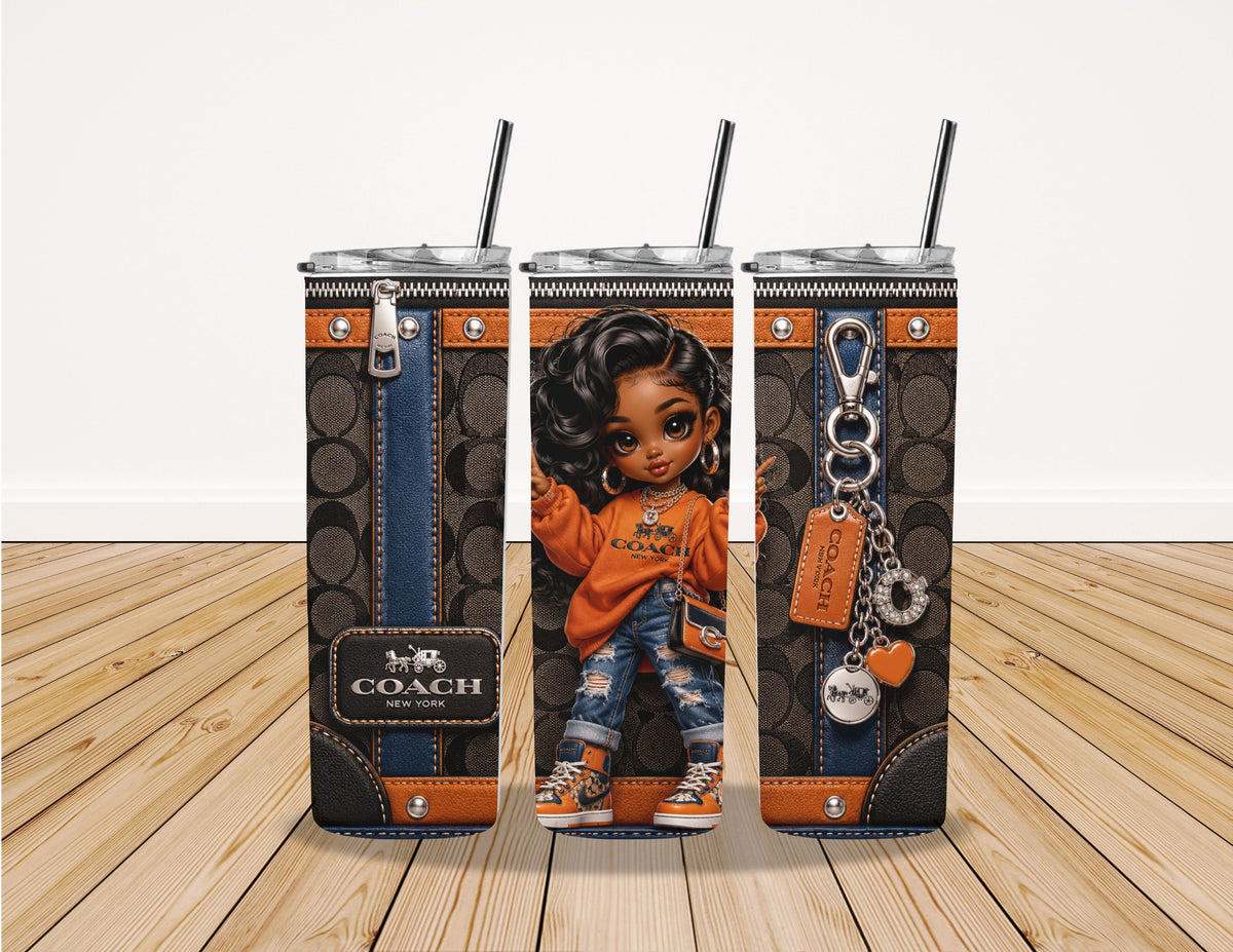 Coach Inspired Fashion Doll 20 Oz. Tumbler