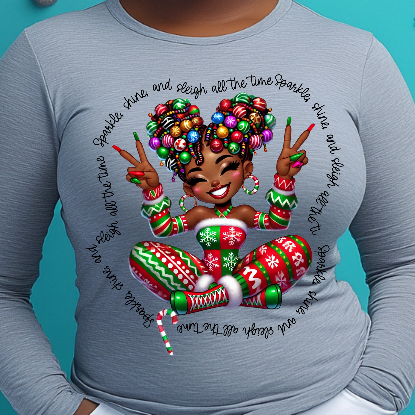 Sparkle Sleigh Holiday Girl Shirt