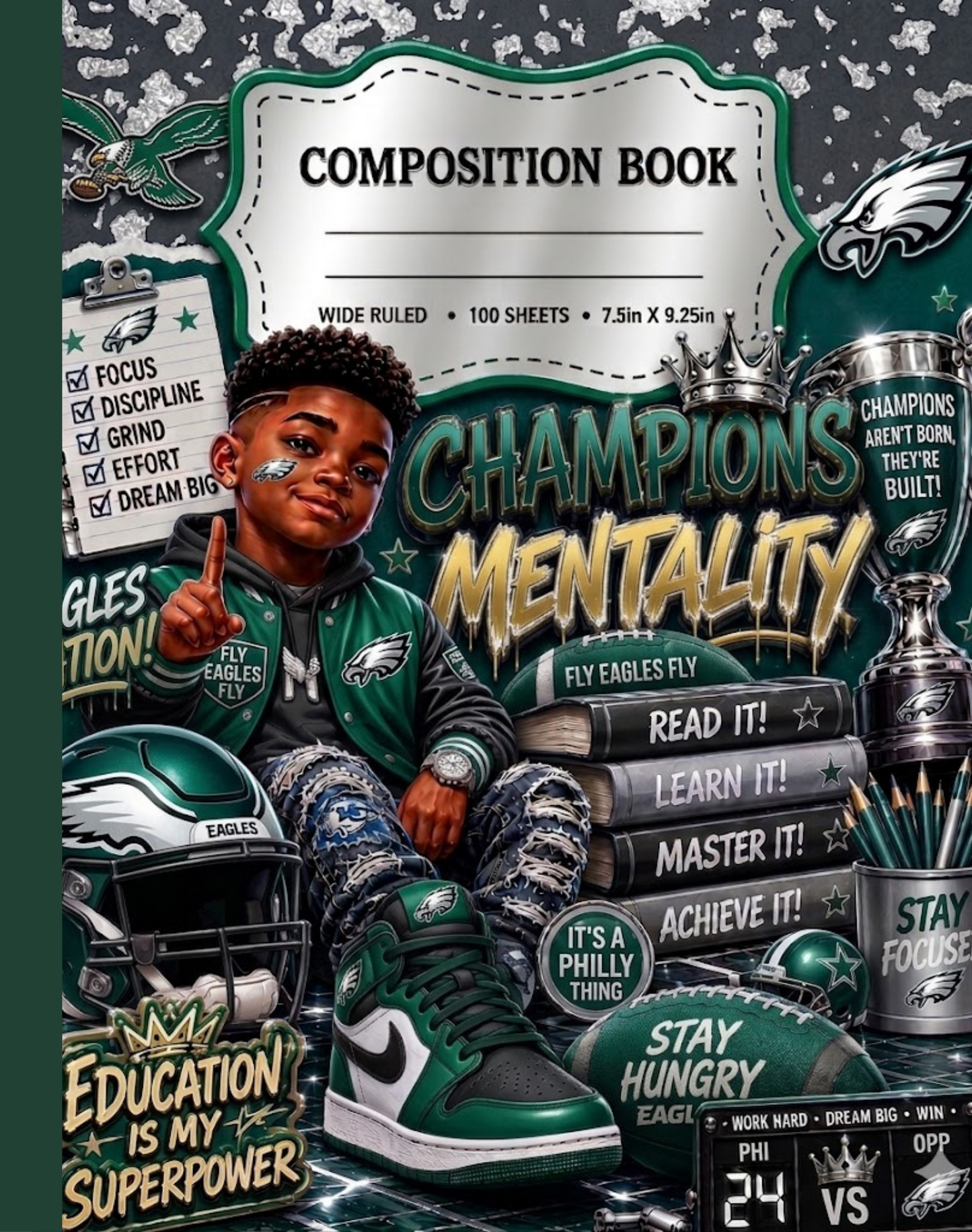 Football Inspired Composition Book