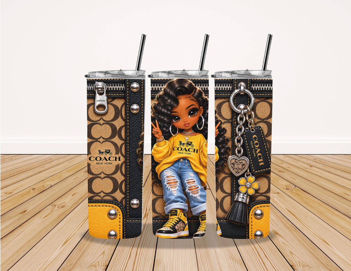 Coach Inspired Fashion Doll 20 Oz. Tumbler
