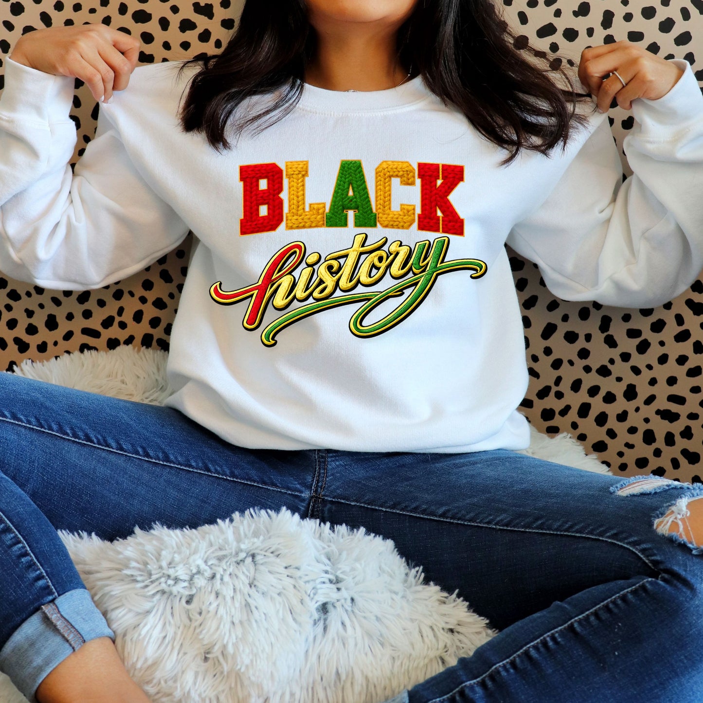 Black History Faux Embroidery Shirt