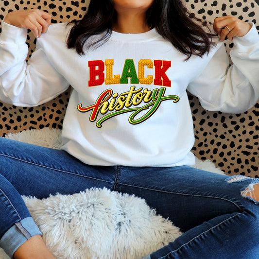 Black History Faux Embroidery Shirt