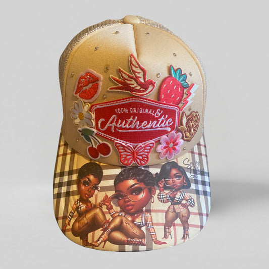 Plaid Designer Girls Trucker Hat