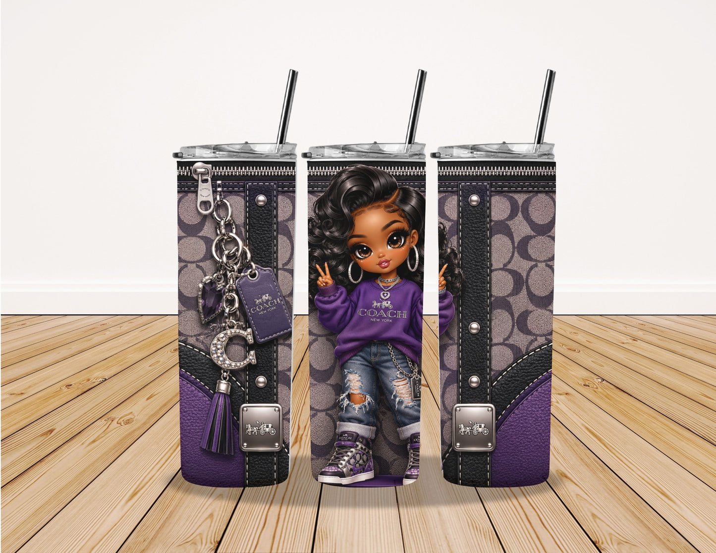 Coach Inspired Fashion Doll 20 Oz. Tumbler