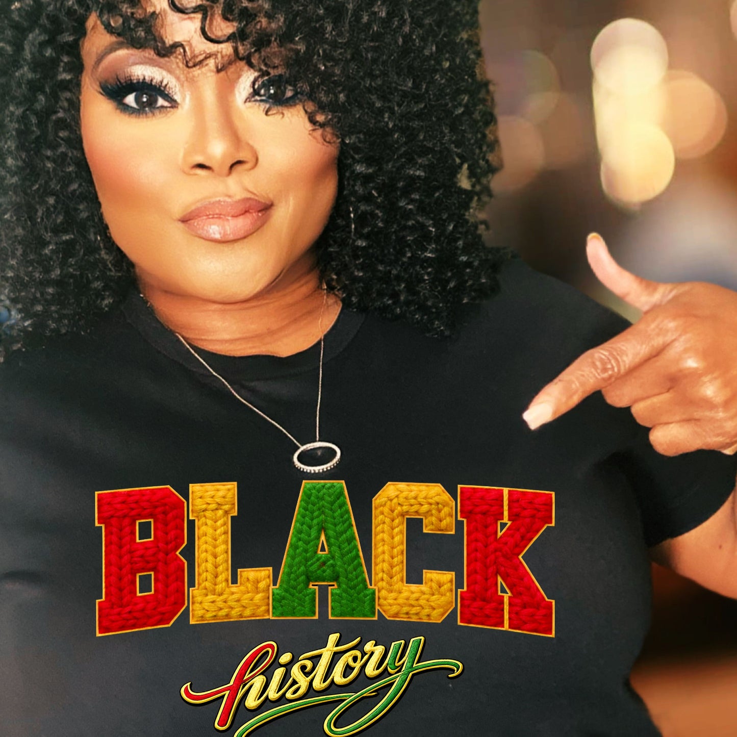 Black History Faux Embroidery Shirt