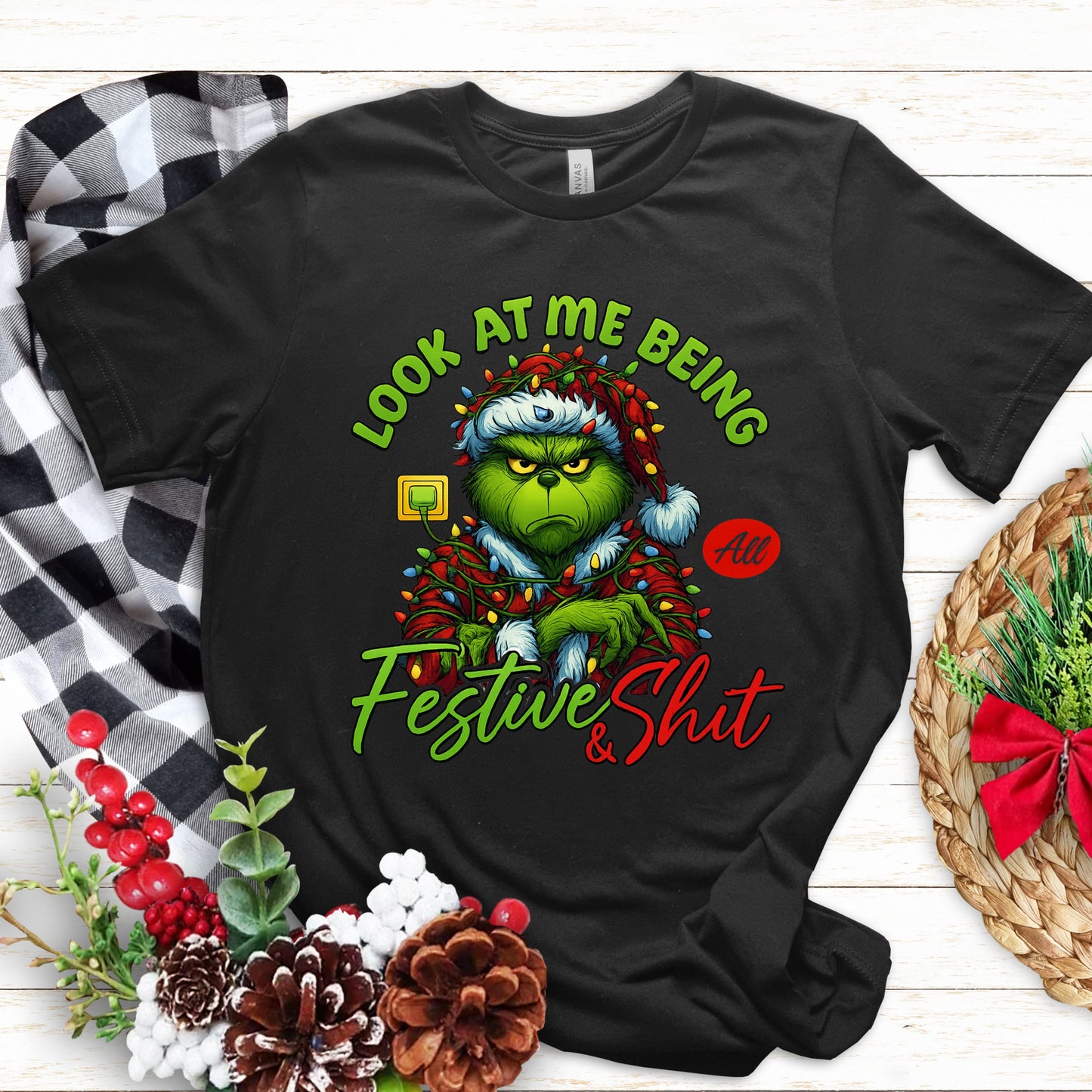 Festive Green Mean Guy Holiday Shirt