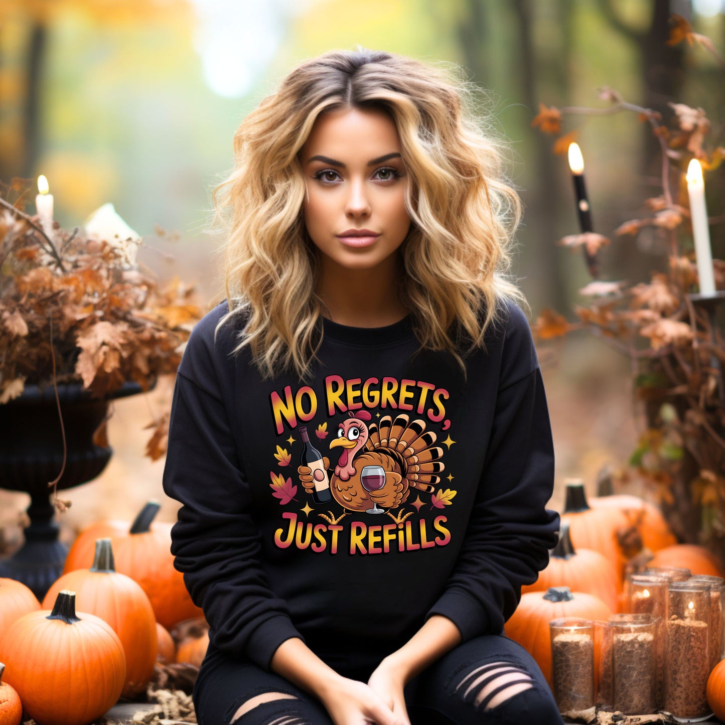 Thanksgiving No Regrets Just Refills Shirt