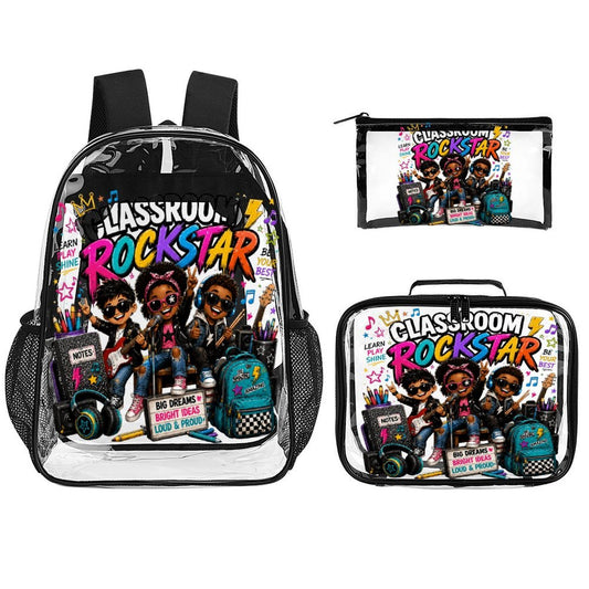 Classroom Rockstar Clear Set 3-Piece Backpack Set