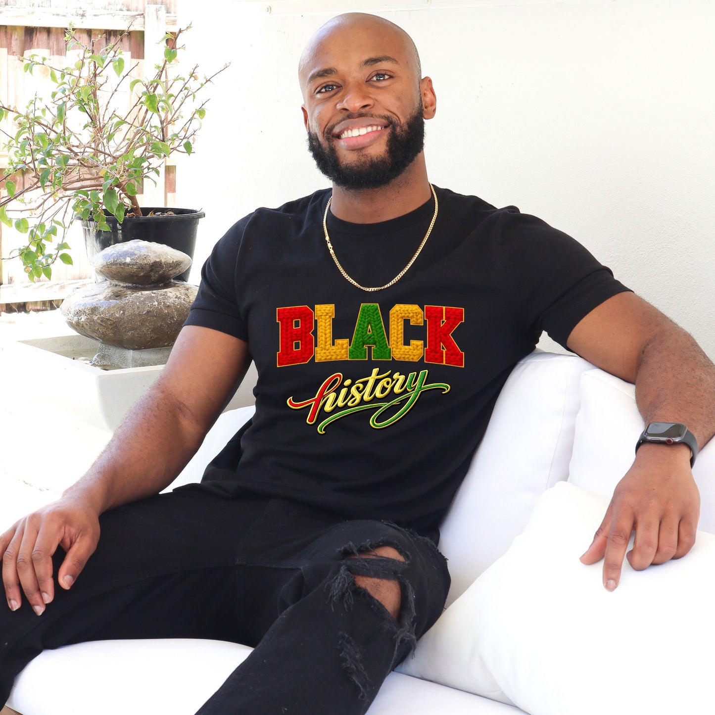 Black History Faux Embroidery Shirt