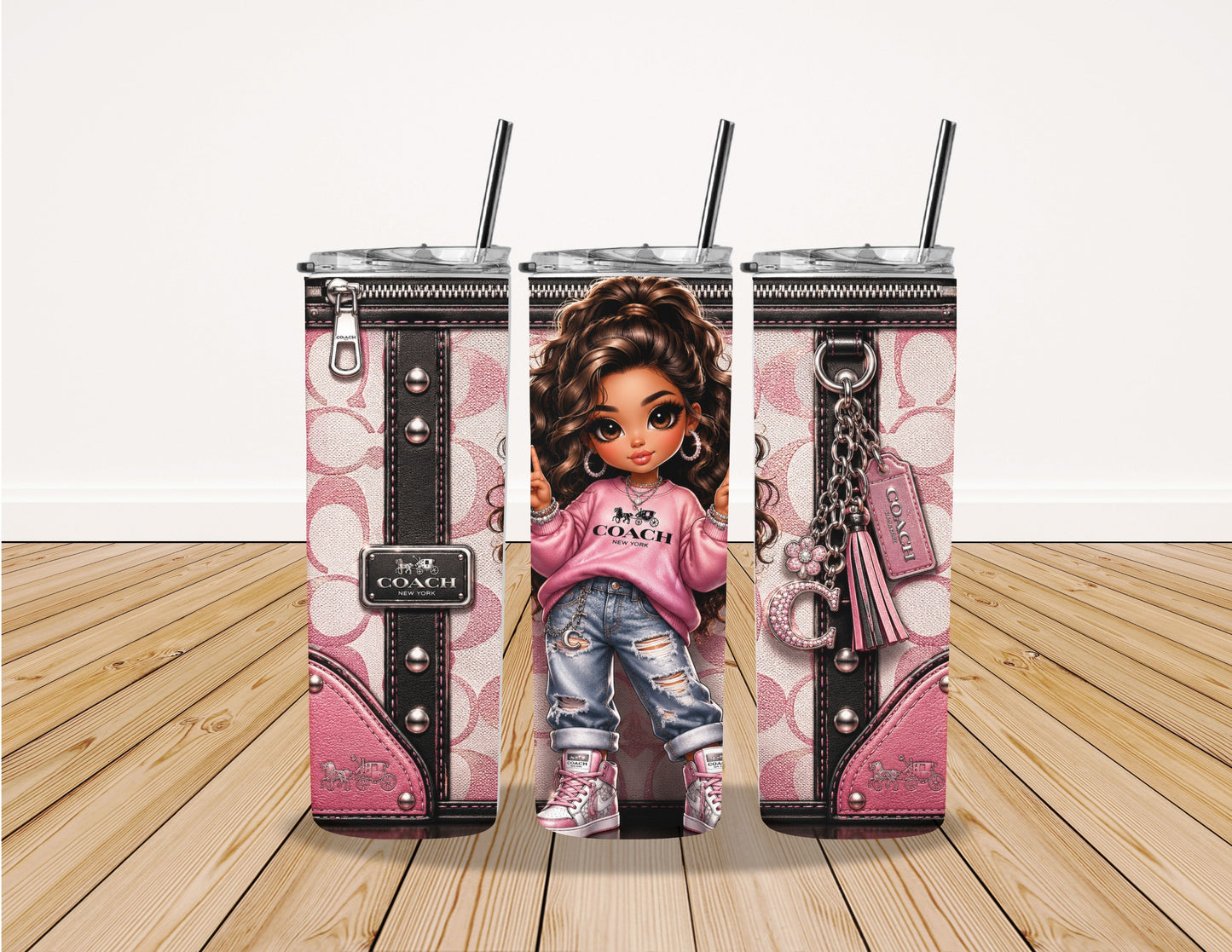 Coach Inspired Fashion Doll 20 Oz. Tumbler