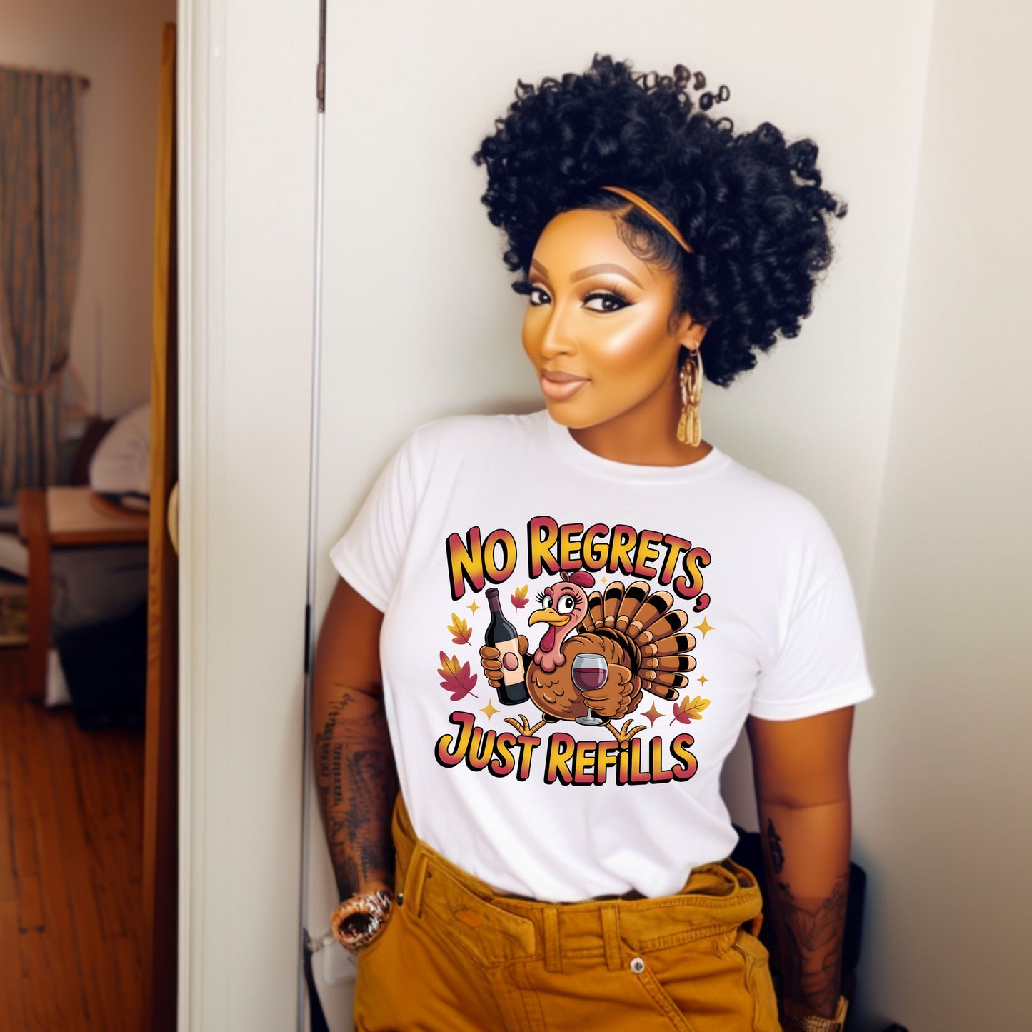 Thanksgiving No Regrets Just Refills Shirt