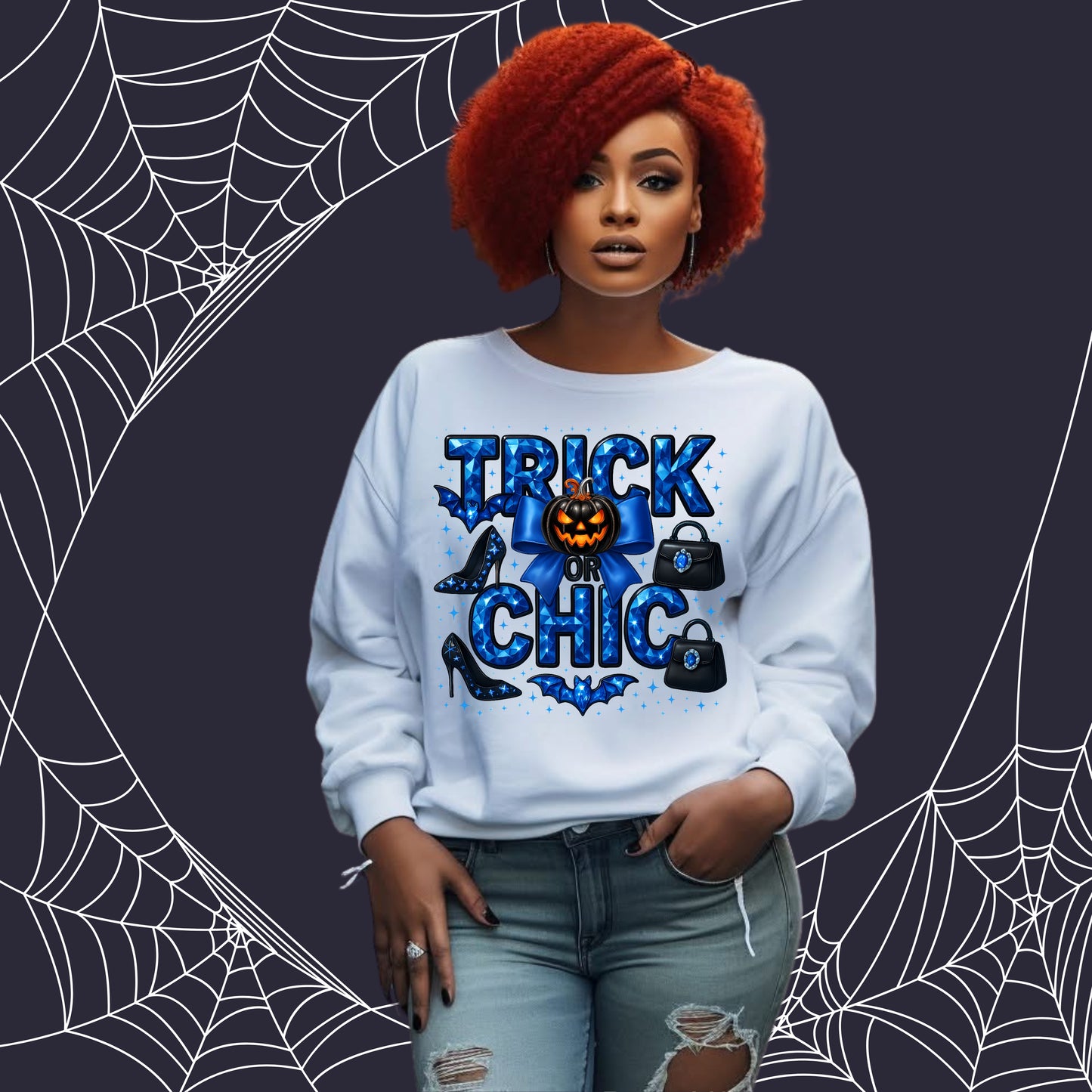 Trick or Chic Pumpkin Crew Sweatshirt
