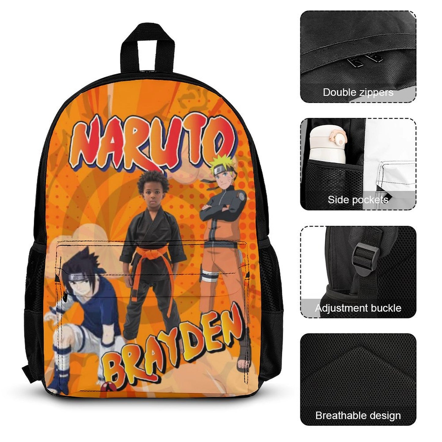 Anime Naruto Inspired Character Backpack Bundle