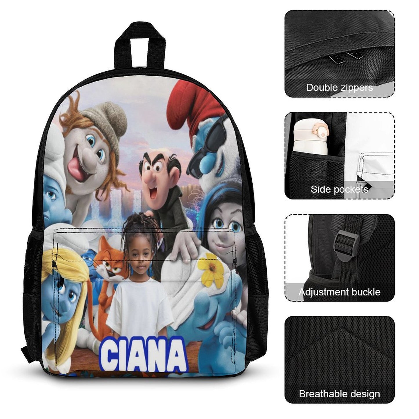Lil Blue Cartoon Character Inspired Backpack Bundle