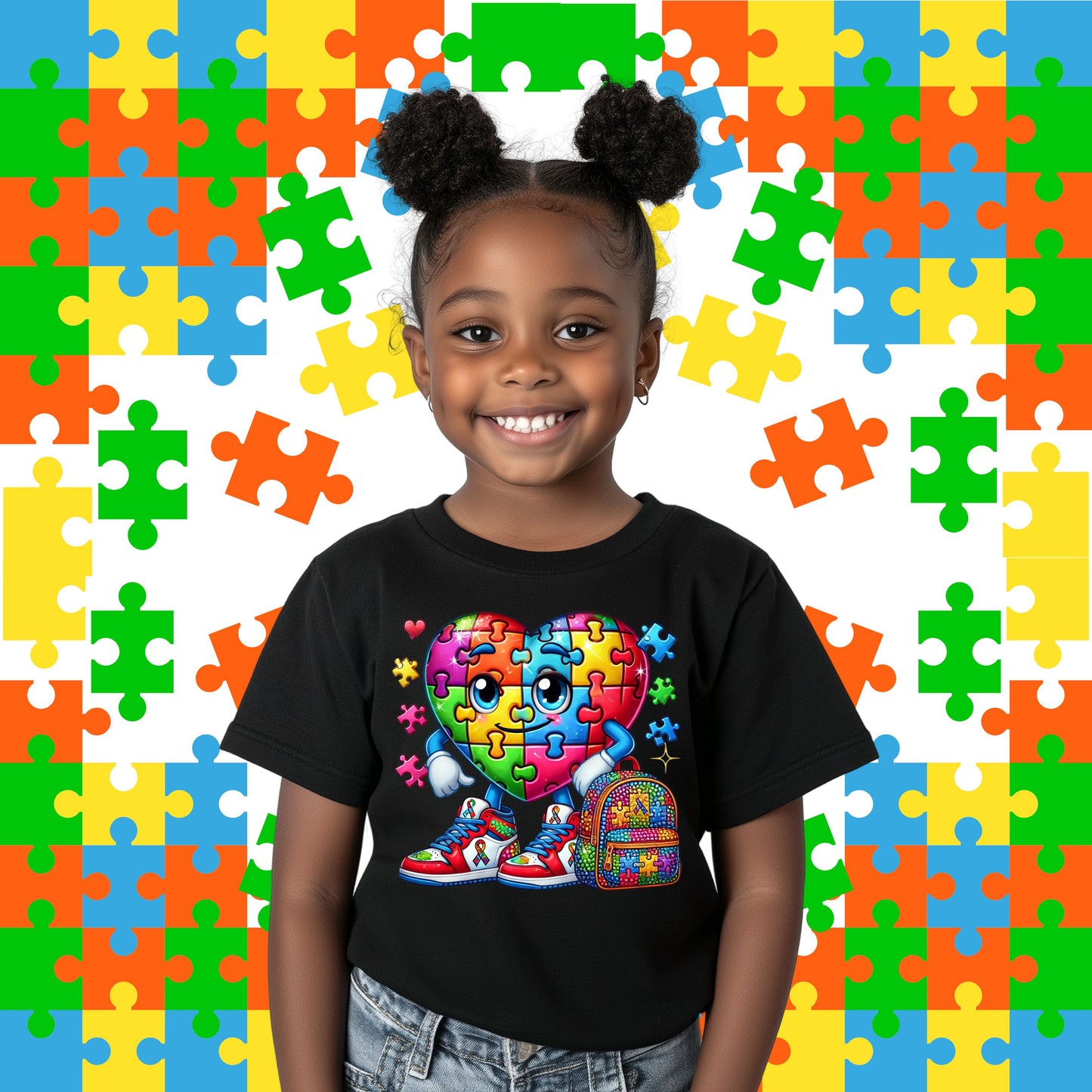 Autism Awareness Heart Puzzle Kids Shirt