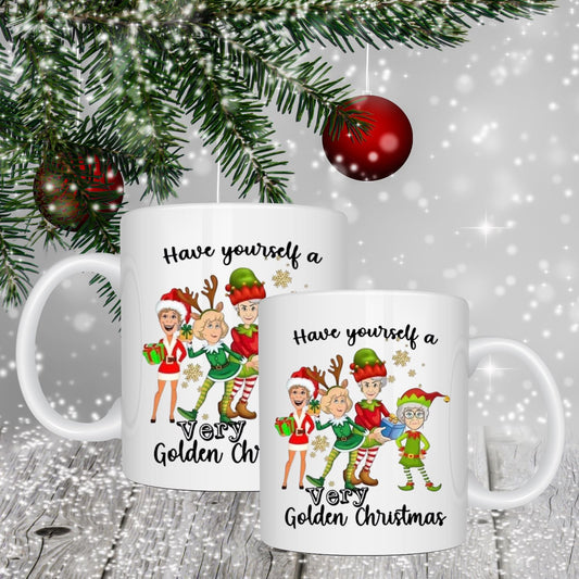 Merry Golden Girls Christmas Holiday Mug