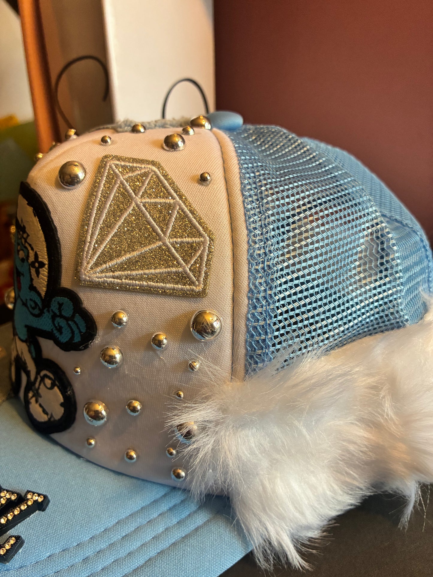 Smurf Inspired Blue Trucker Hat