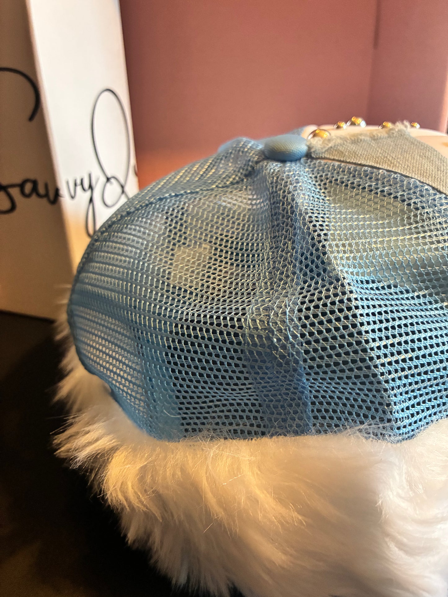 Smurf Inspired Blue Trucker Hat