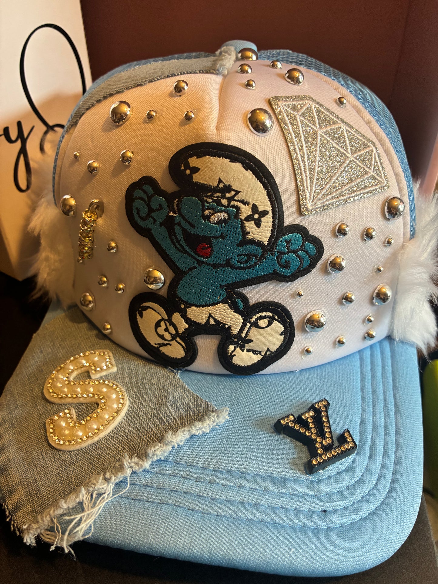 Smurf Inspired Blue Trucker Hat