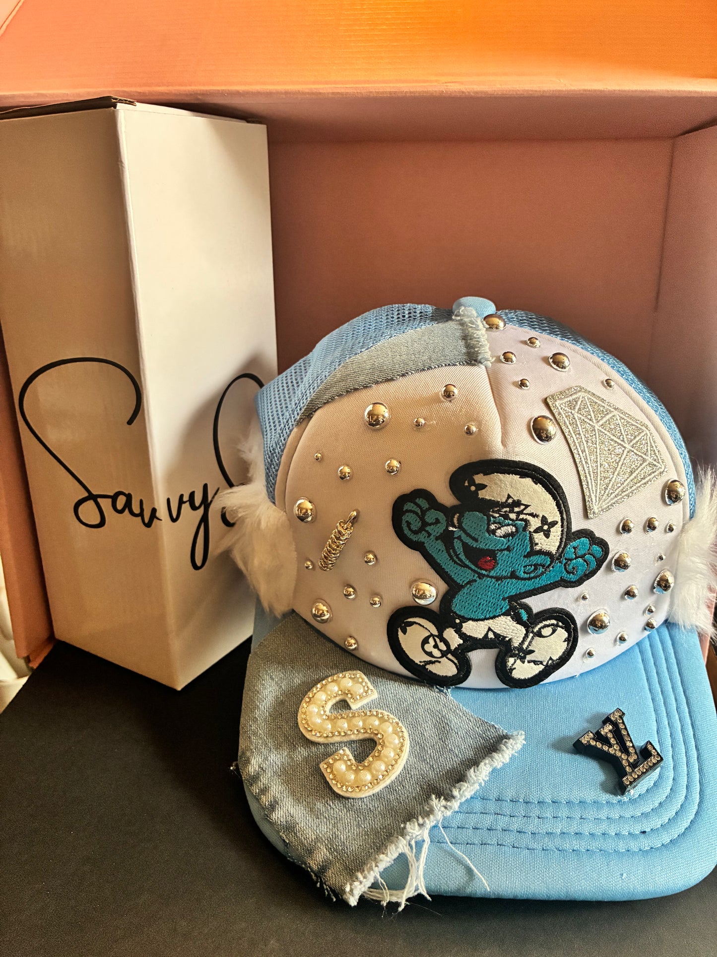 Smurf Inspired Blue Trucker Hat