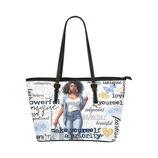 Self Love Large Leather Tote Bag