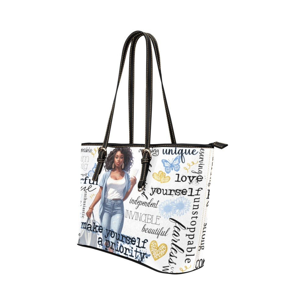 Self Love Large Leather Tote Bag