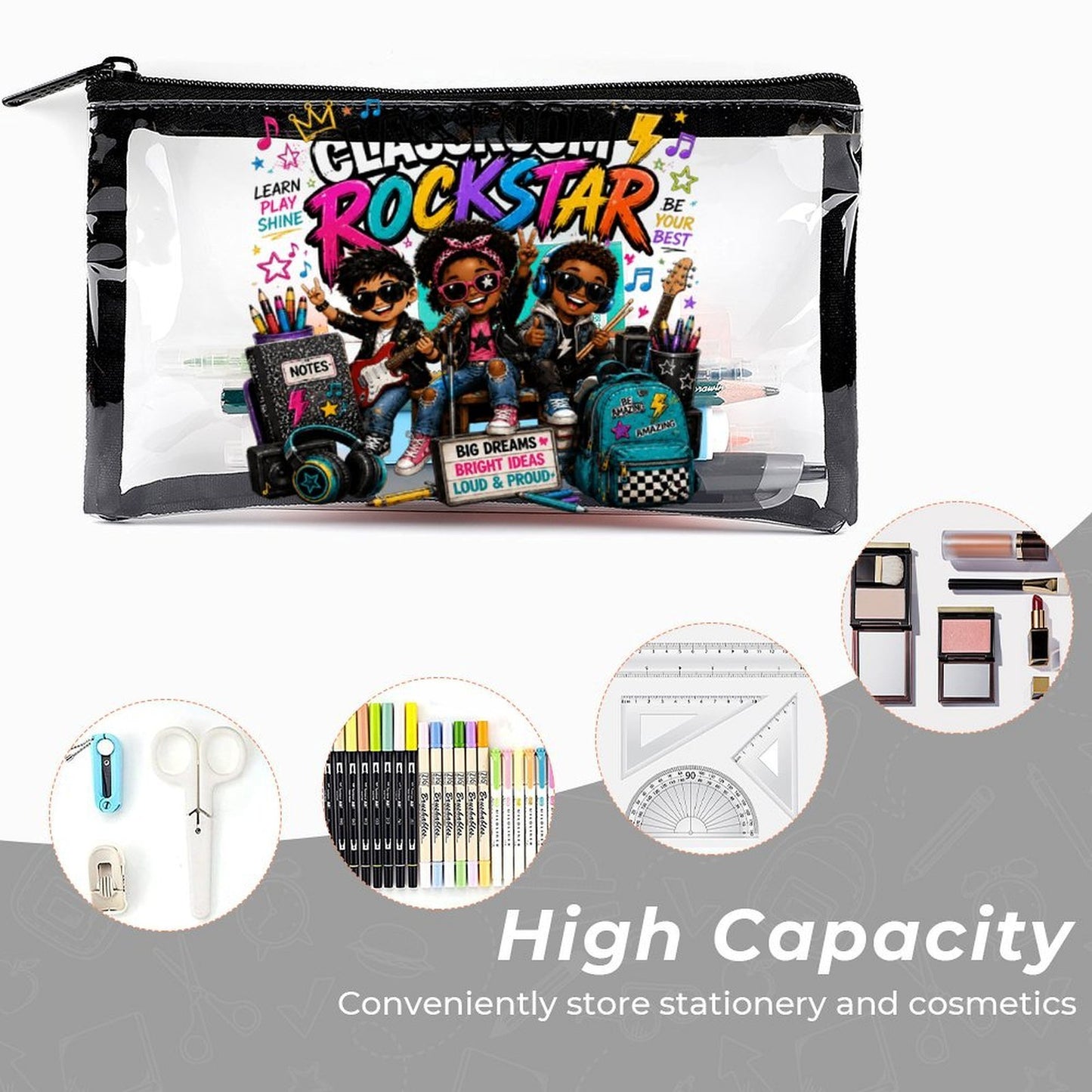 Classroom Rockstar Clear Set 3-Piece Backpack Set