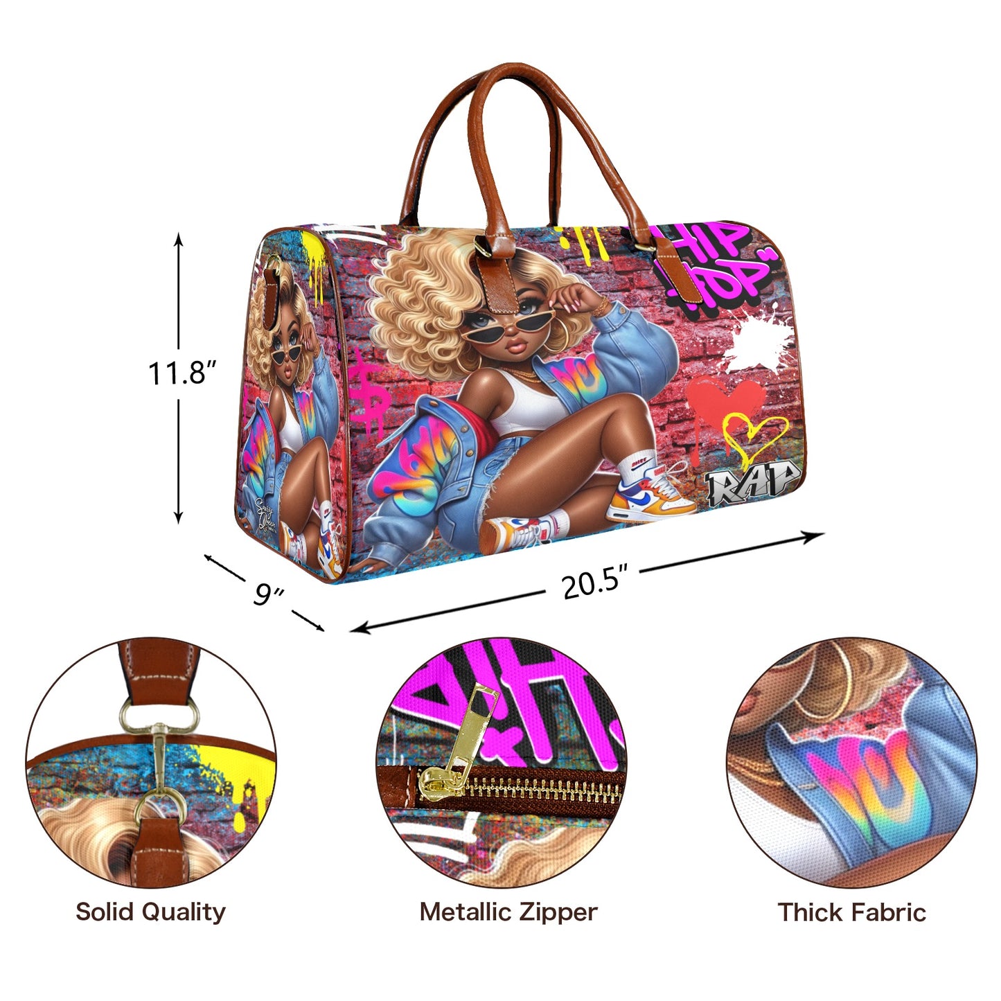 Hip Hop Luv Large Travel Bag