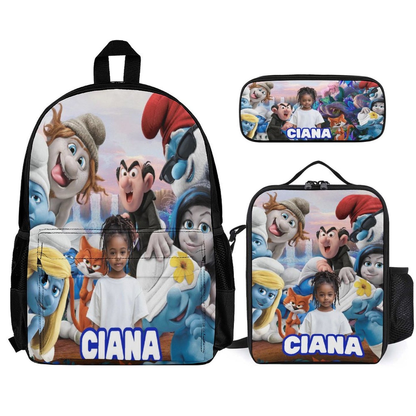 Lil Blue Cartoon Character Inspired Backpack Bundle